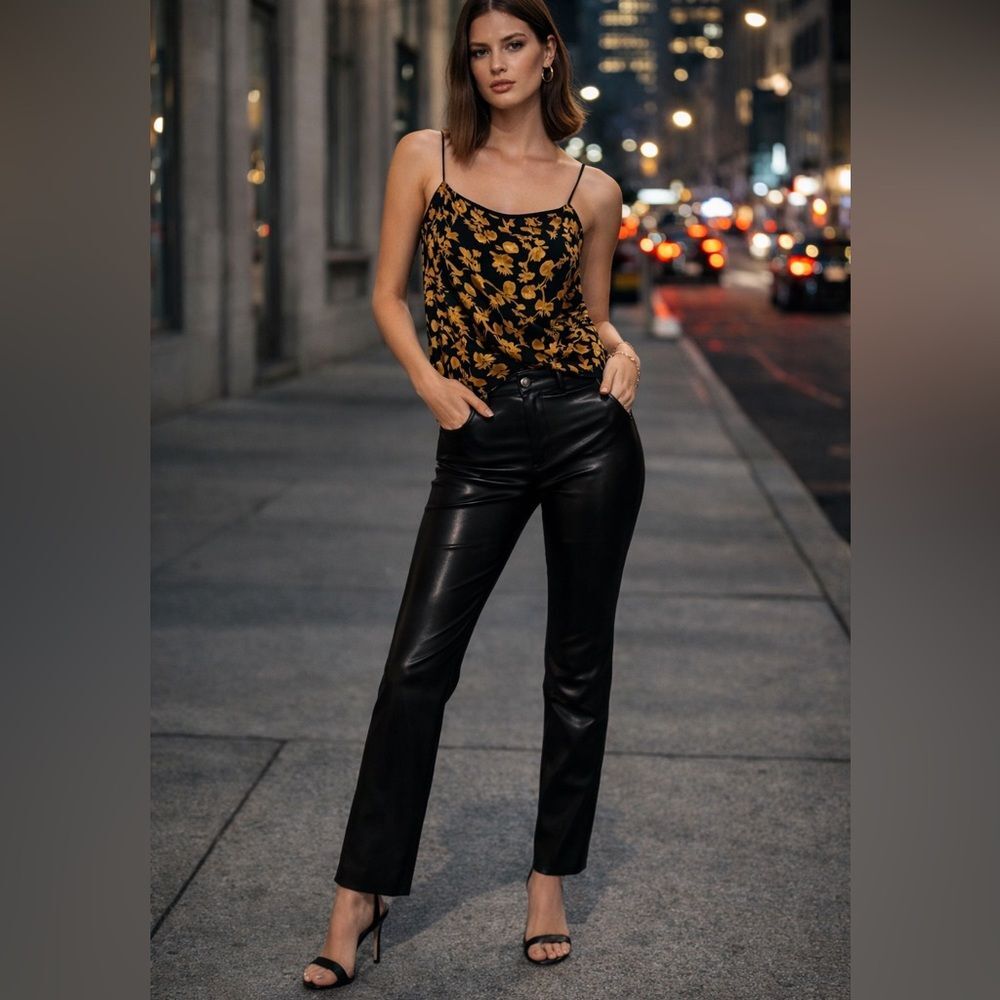 Club Monaco Black and Gold Floral Cami